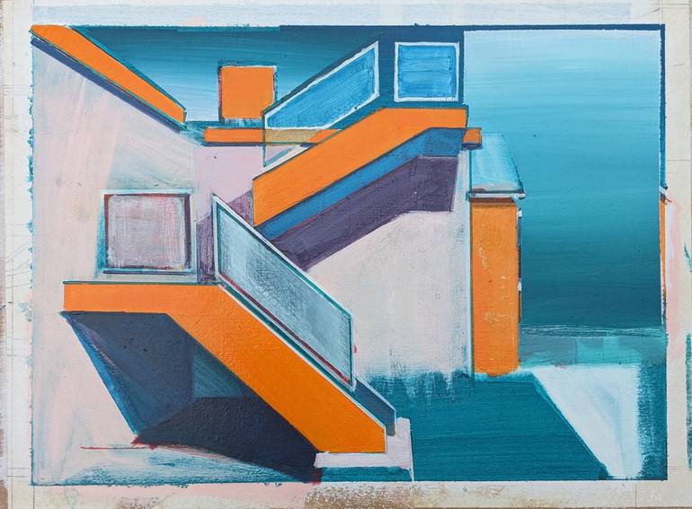 Original Contemporary Architecture Painting by paul crook