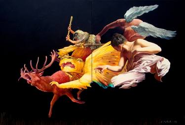 Original Classical mythology Paintings by FRITSCH LOUISE
