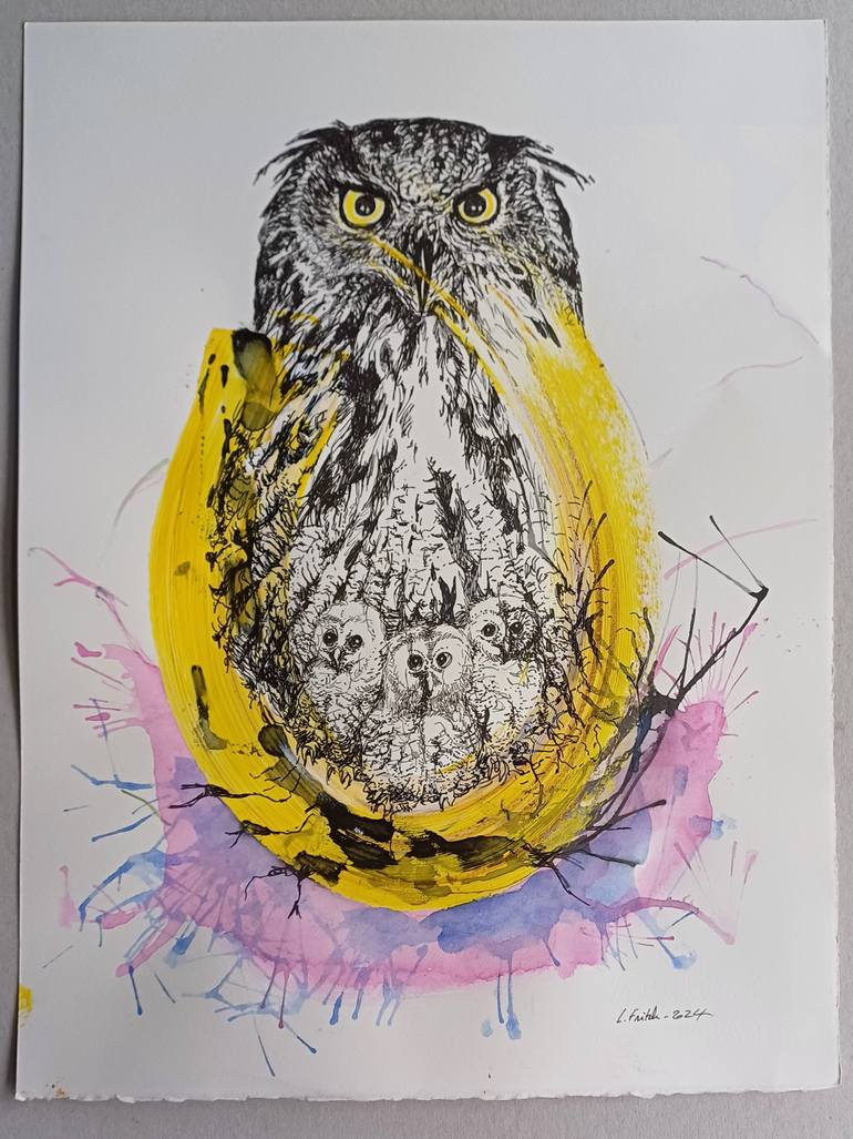 Original Expressionism Animal Drawing by Fritsch Louise