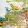 Abstract paintings, breaking with classical painting, letting go, improvisation, following uncertain structures and irregular shapes. Painting thick material, drips, realization using unconventional tools.
