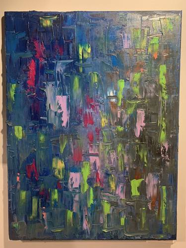 Deep Blue Abstract Oil Painting thumb