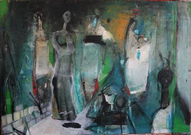 Original Abstract Expressionism Family Painting by Patrascu Patrick