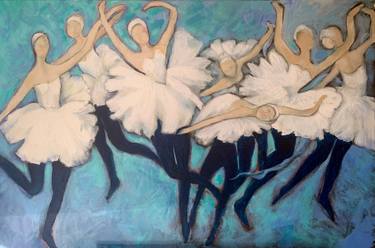Original Expressionism People Painting by Ursula Lampron