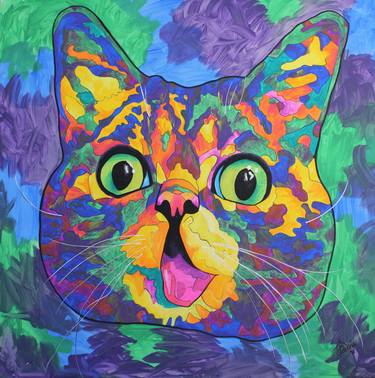Print of Pop Art Cats Paintings by Asra Rae
