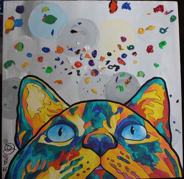 Print of Pop Art Cats Paintings by Asra Rae