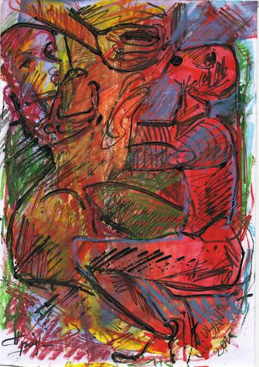 Original Abstract Expressionism Abstract Drawings by Olga and Vladimir Ulianov