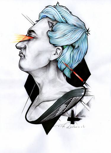 Print of Surrealism Portrait Drawings by Filip Reszkowski