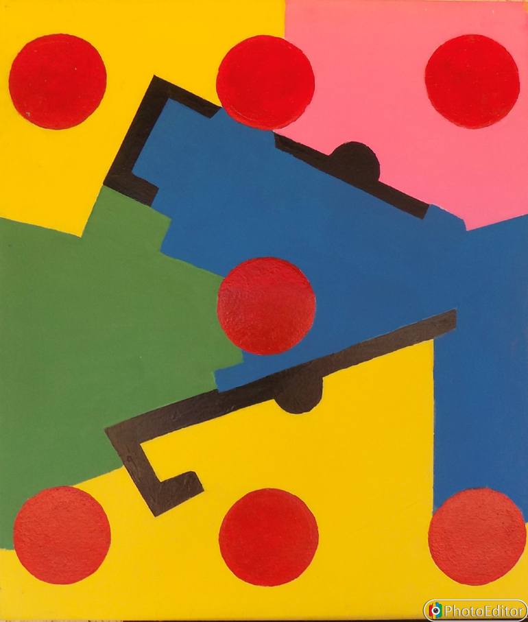 Original Abstract Painting by James Pakala  Abstract Art on Canvas  DICE TIME