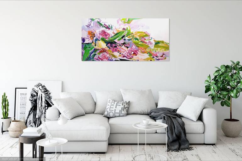 Original Abstract Floral Painting by Jennifer Gabbay