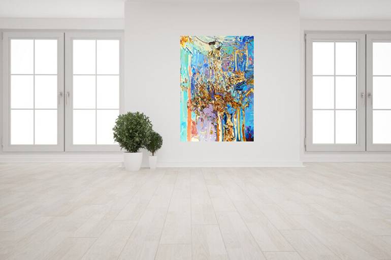 Original Abstract Architecture Painting by Jennifer Gabbay