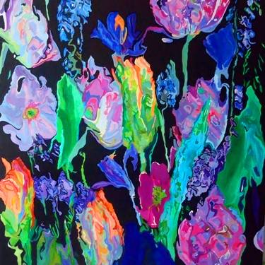 Original Abstract Floral Paintings by Jennifer Gabbay