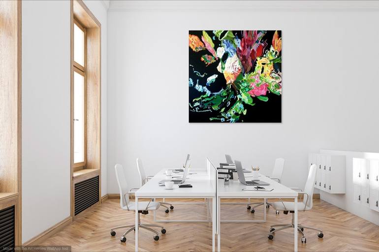 Original Abstract Floral Painting by Jennifer Gabbay