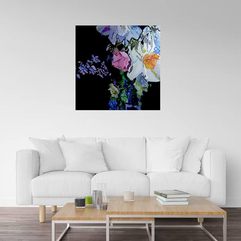 Original Abstract Floral Painting by Jennifer Gabbay