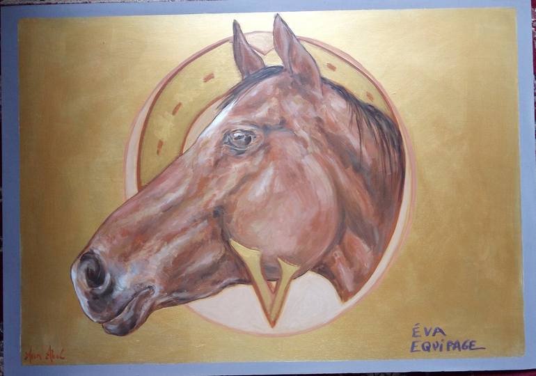 Original Figurative Horse Painting by Ann Abel Iseux