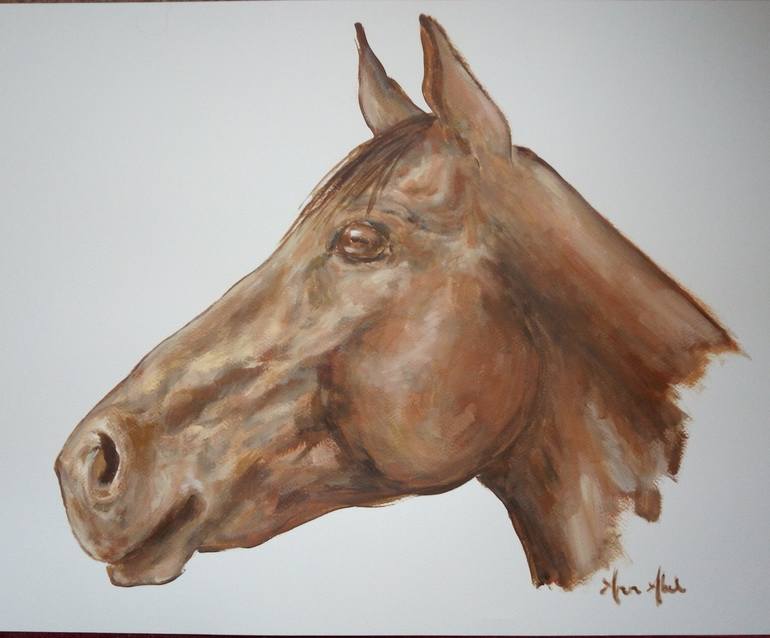 Original Figurative Horse Painting by Ann Abel Iseux