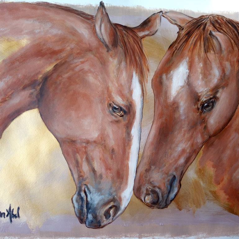 Original Figurative Horse Painting by Ann Abel Iseux