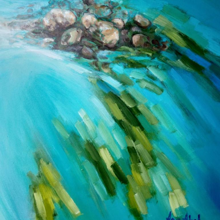 Original Abstract Seascape Painting by Ann Abel Iseux