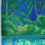 Tropical ultramarine blue. Jungle pool.