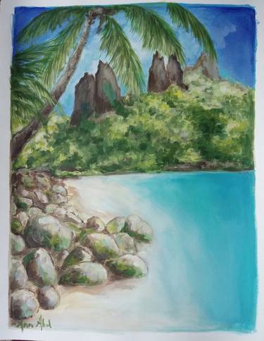 Sketch 1. Nuku Hiva. Tahiti. Les montagnes aux dents de requin. thumb