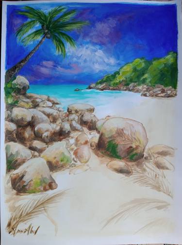 Original Beach Painting by Ann Abel Iseux