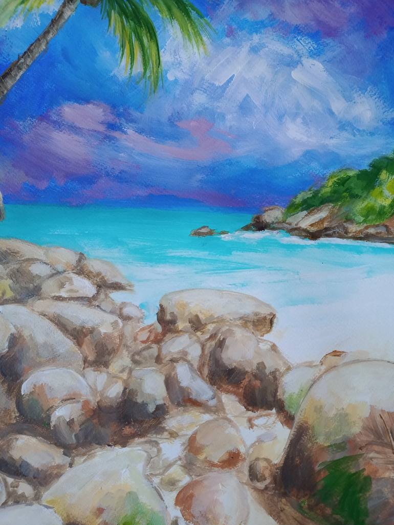 Original Figurative Beach Painting by Ann Abel Iseux