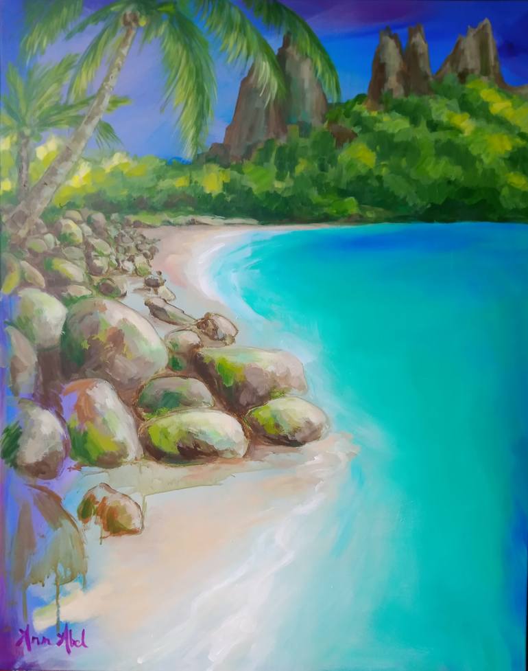 Original Beach Painting by Ann Abel Iseux