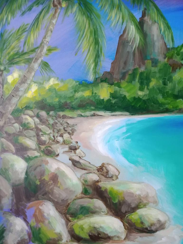 Original Figurative Beach Painting by Ann Abel Iseux