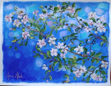 Original Expressionism Floral Paintings by Ann Abel Iseux