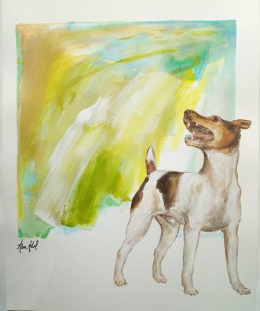 Original Abstract Dogs Paintings by Ann Abel Iseux