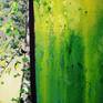 Painting NATURE : Two parts ; one figurative, the other abstract. 1cm black border all around.