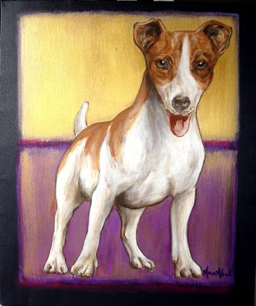 Original Figurative Dogs Paintings by Ann Abel Iseux