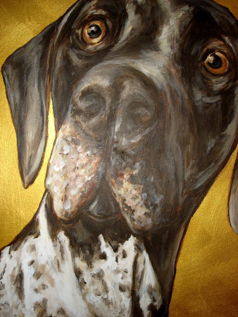 Original Expressionism Dogs Painting by Ann Abel Iseux