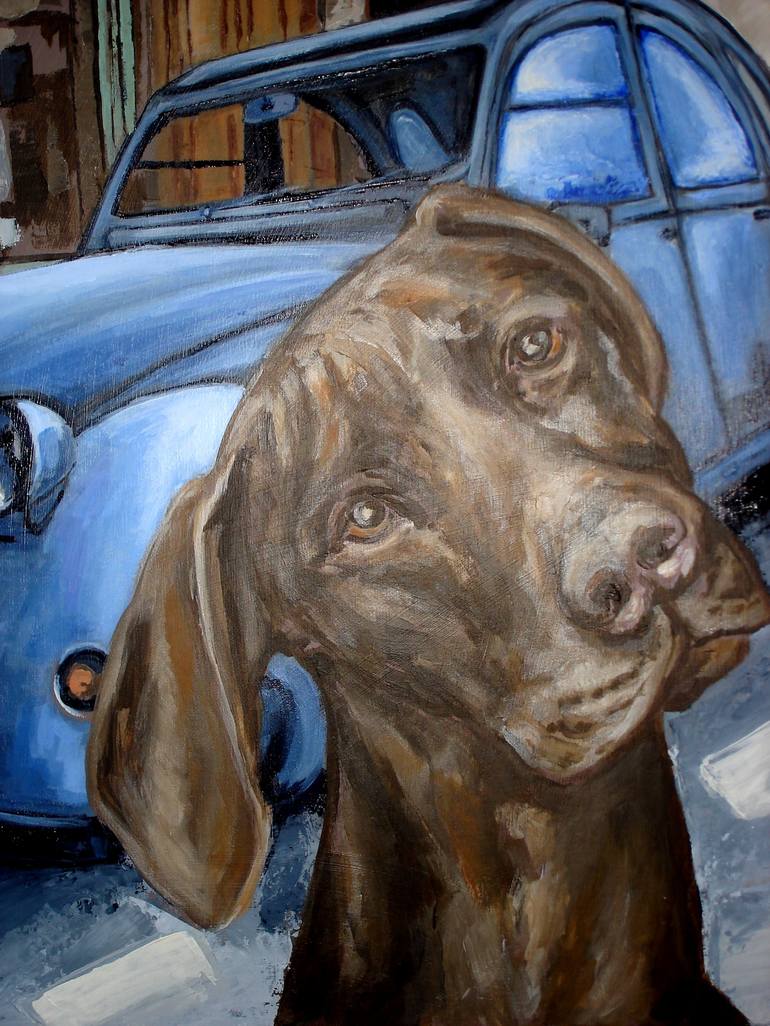 Original Dogs Painting by Ann Abel Iseux