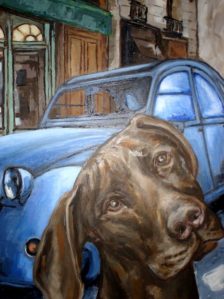 Original Fine Art Dogs Painting by Ann Abel Iseux