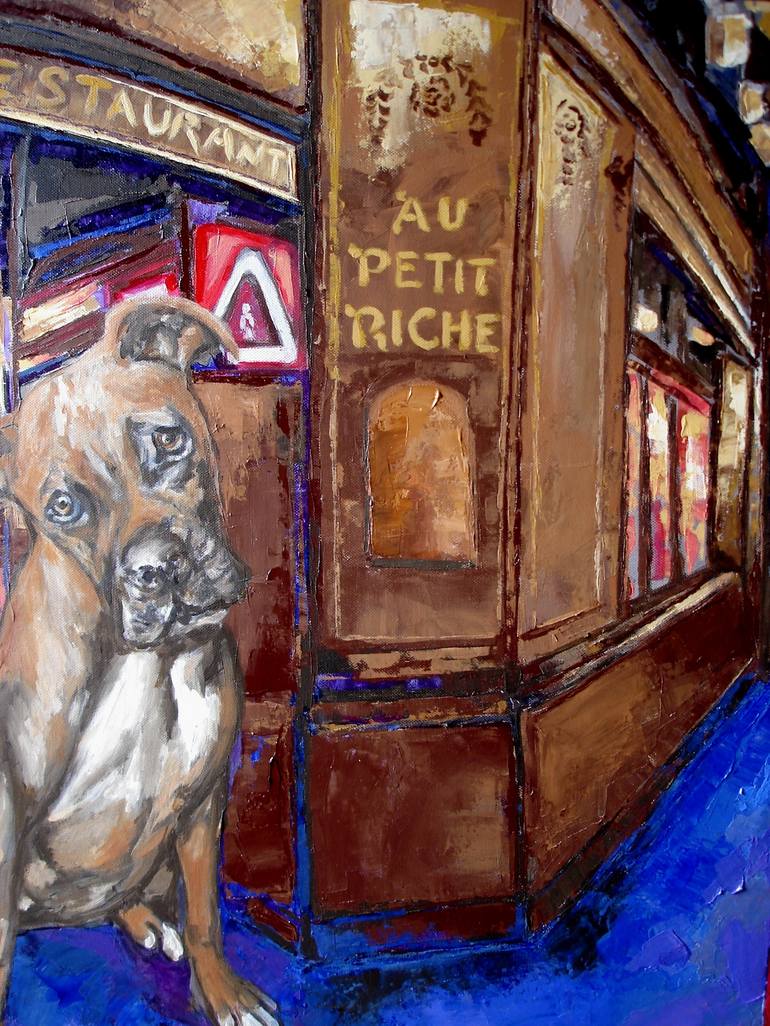 Original Figurative Dogs Painting by Ann Abel Iseux