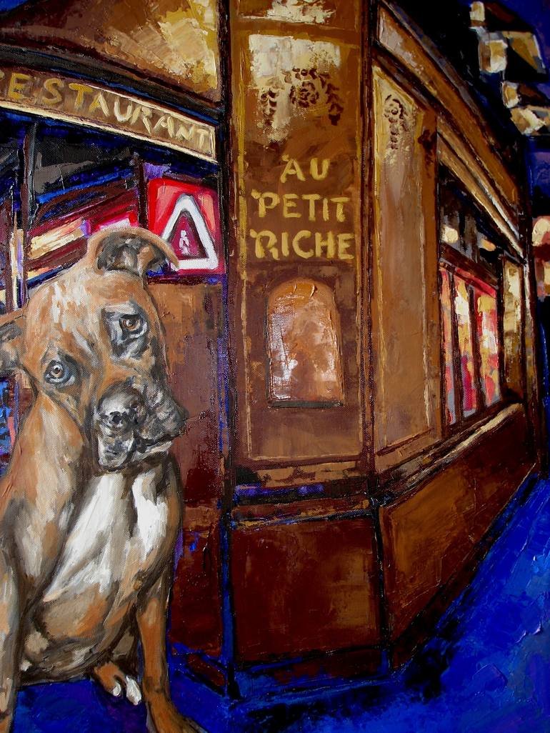 Original Figurative Dogs Painting by Ann Abel Iseux