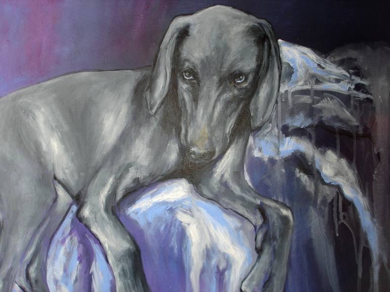 Original Portraiture Dogs Painting by Ann Abel Iseux