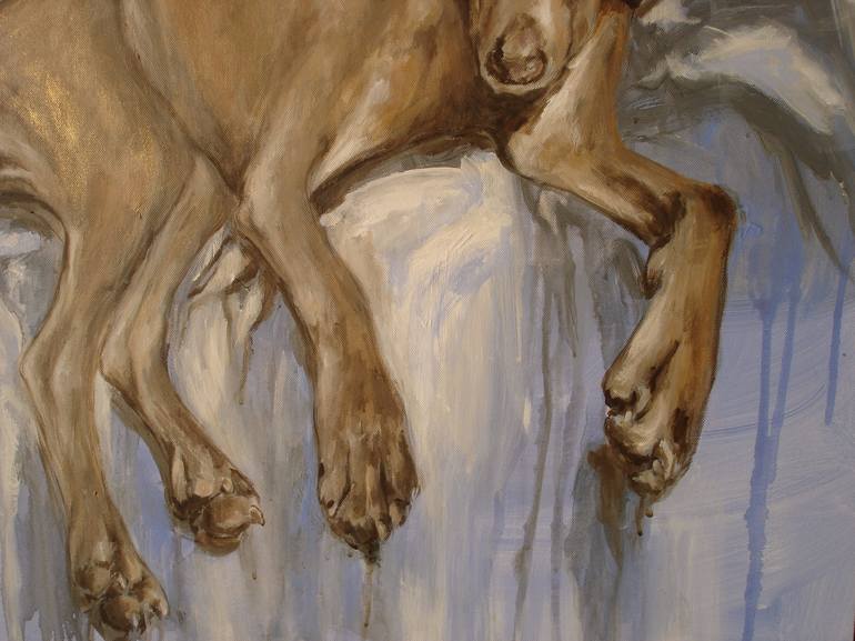 Original Figurative Dogs Painting by Ann Abel Iseux