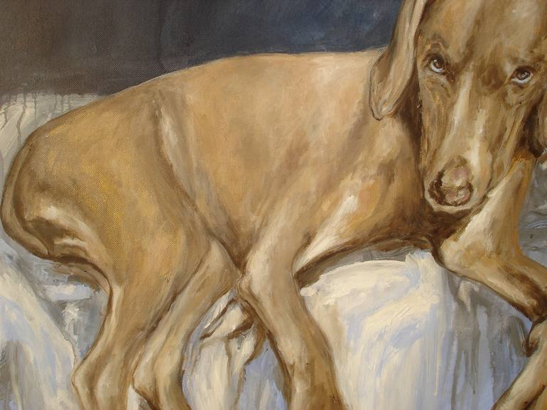 Original Figurative Dogs Painting by Ann Abel Iseux