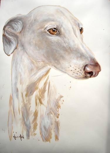 Original Figurative Dogs Paintings by Ann Abel Iseux
