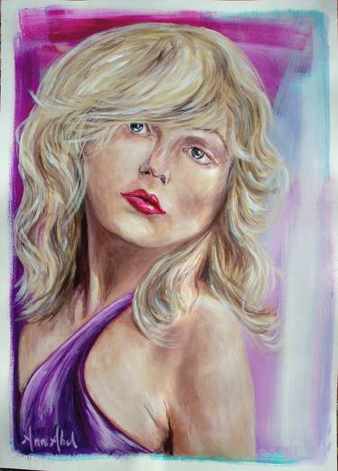 BLONDIE girl. Debbie Harry portrait inspiration. 2. Sketch. thumb