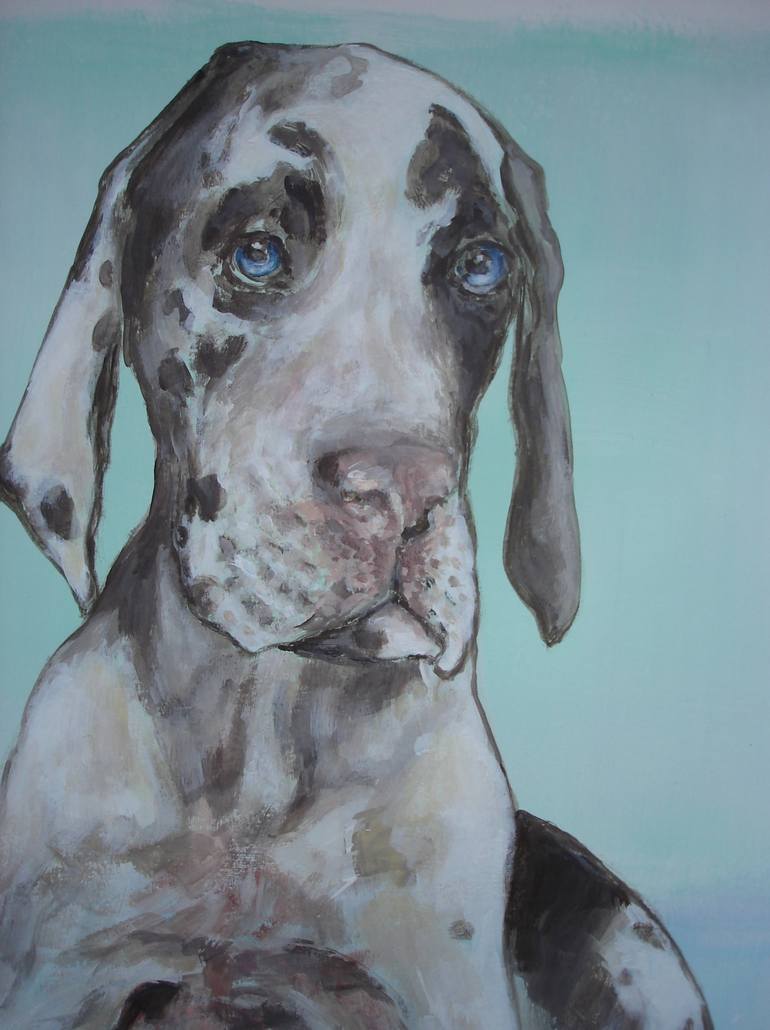 Original Figurative Dogs Painting by Ann Abel Iseux