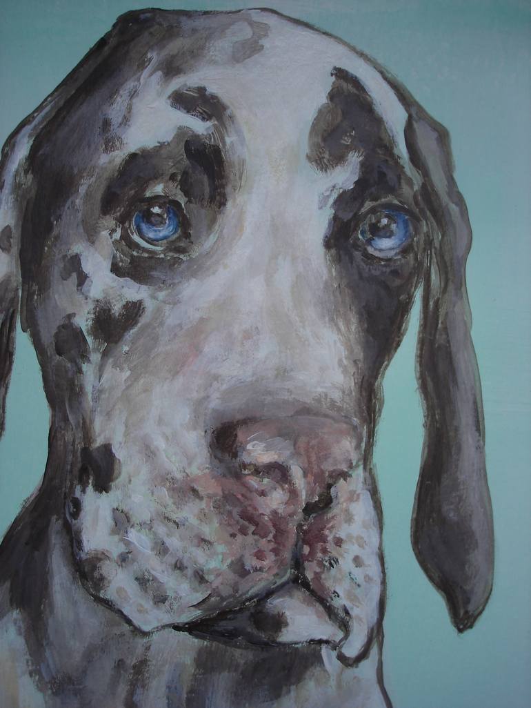 Original Figurative Dogs Painting by Ann Abel Iseux