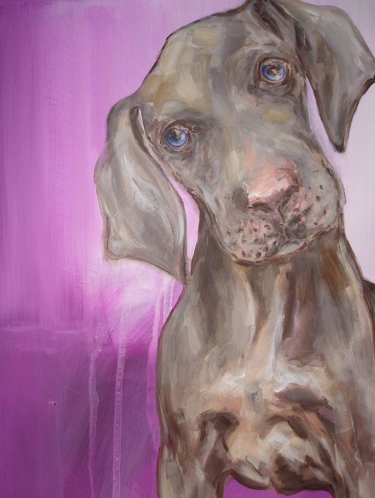 Original Dogs Painting by Ann Abel Iseux