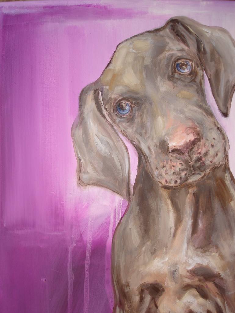 Original Pop Art Dogs Painting by Ann Abel Iseux