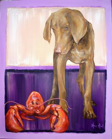 Original Fine Art Dogs Paintings by Ann Abel Iseux