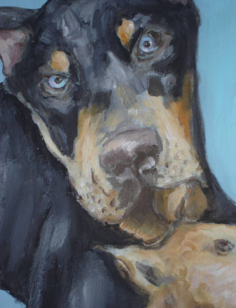 Original Fine Art Dogs Painting by Ann Abel Iseux