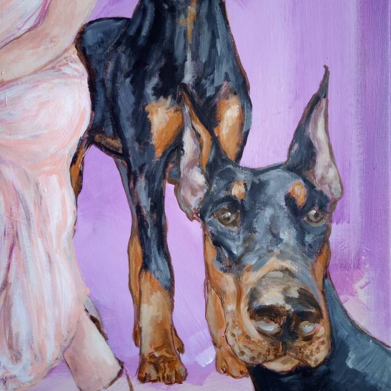 Original Figurative Dogs Painting by Ann Abel Iseux