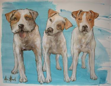 Original Portraiture Dogs Paintings by Ann Abel Iseux