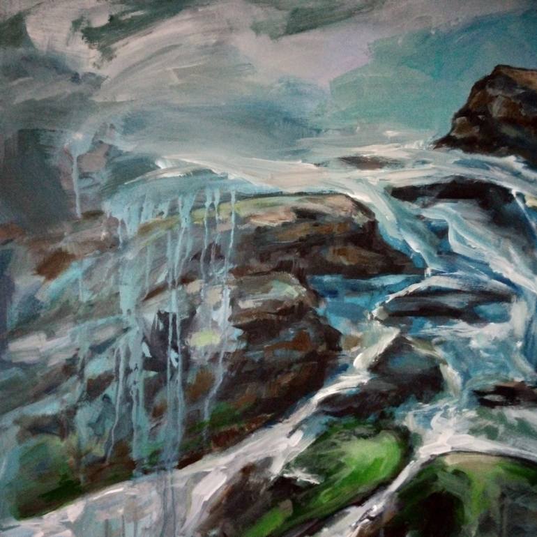 Original Abstract Expressionism Seascape Painting by Ann Abel Iseux